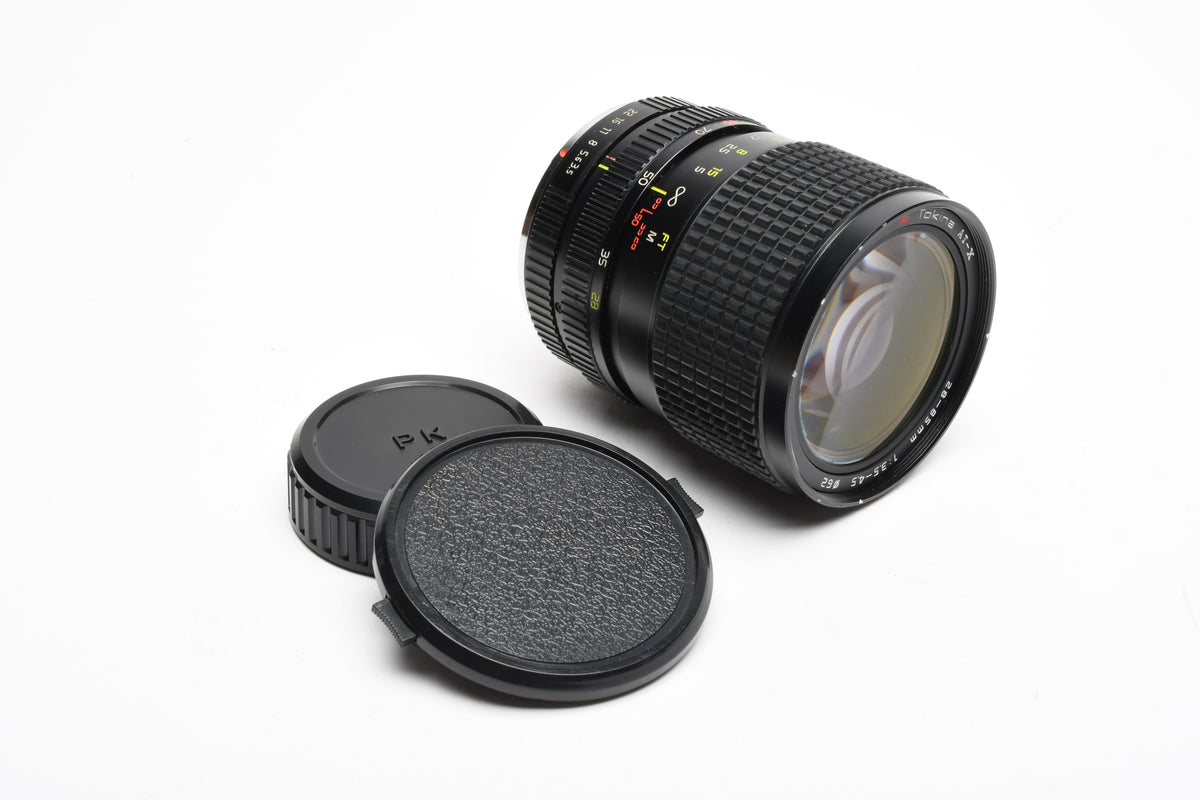 Tokina AT-X 28-85mm f3.5-4.5 lens, Pentax PK Mount, Nice