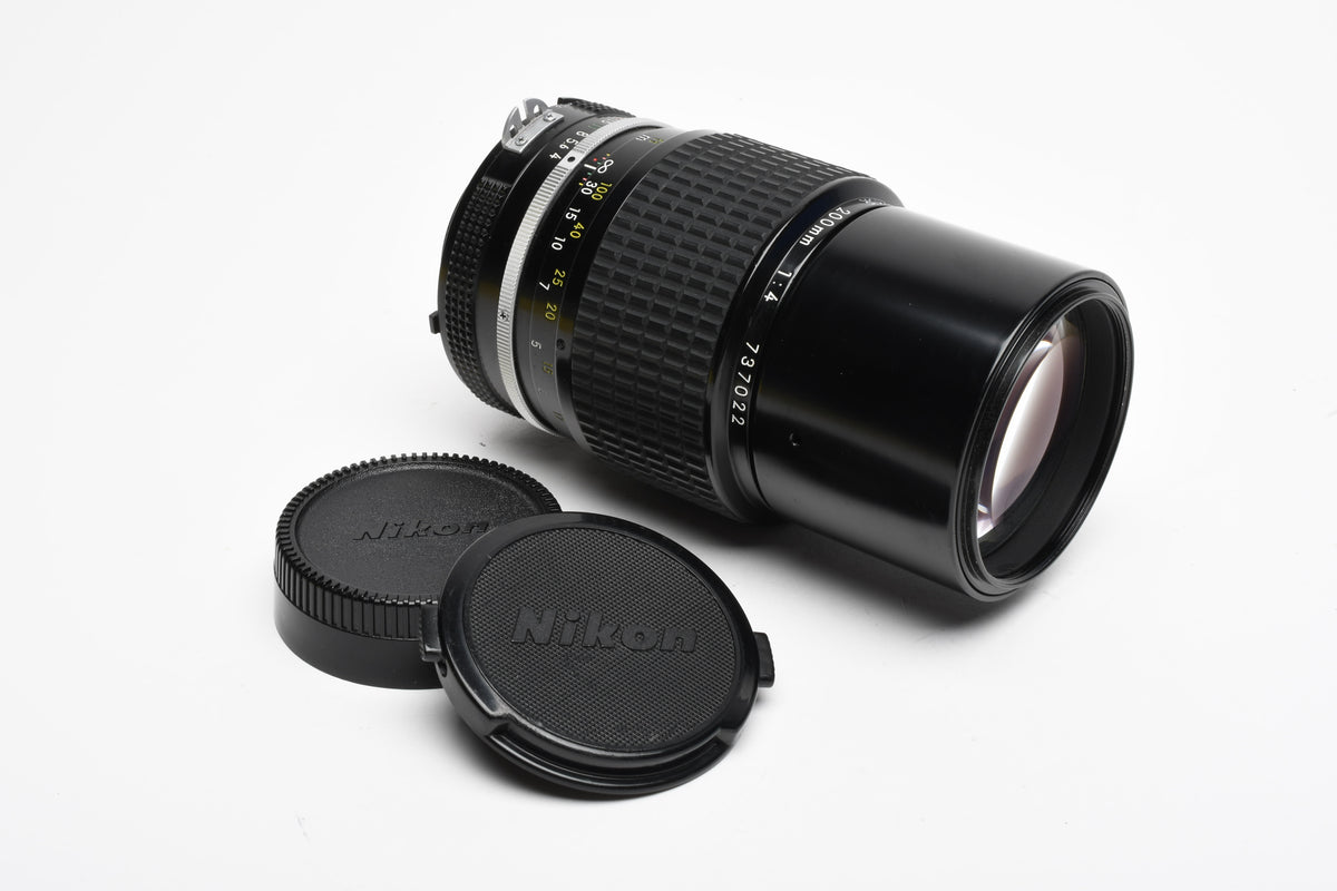 Nikon Nikkor 200mm f4 AI Lens, Caps, Nice!