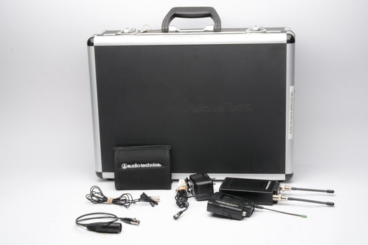 Audio-Technica ATW-R1810 Receiver w/ATW-T1801 Transmitter, mic, case, tested