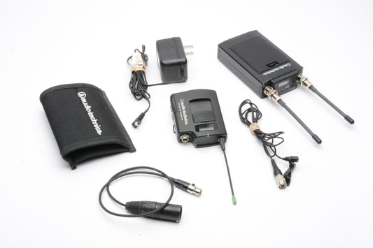 Audio-Technica ATW-R1810 Receiver w/ATW-T1801 Transmitter, mic, case, tested
