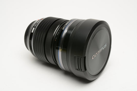Olympus M.Zuiko Digital ED 7-14mm F2.8 PRO lens, caps, Mint-