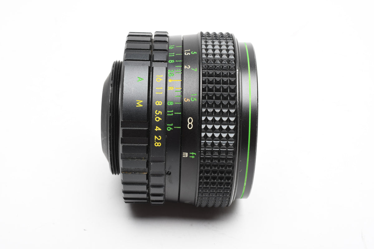 Hanimex Automatic MC 35mm F2.8 lens, M42 Mount w/Caps, Good