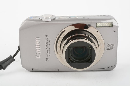 Canon PowerShot SD4500 IS 10MP Full HD Digital Point&Shoot w/batt+charger+SD+case