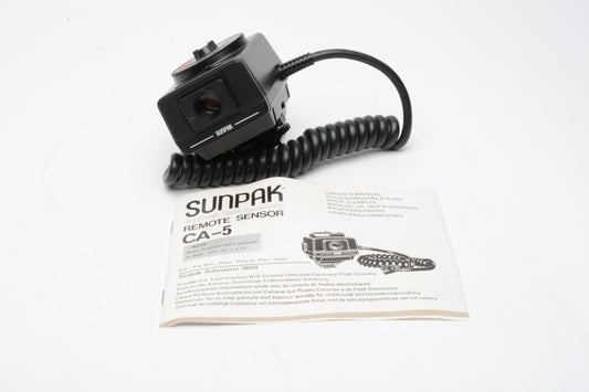 Sunpak CA-5 Remote Sensor for Electronic Flash Auto 522 handle mount, Tested