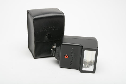 Pentax AF-200s compact electronic flash w/Pouch, Clean