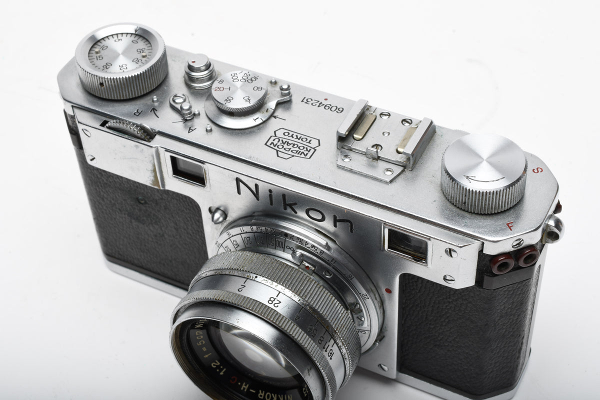 Nikon S 35mm rangefinder MIOJ w/Nikkor-H 5cm f2, Collector, Needs CLA