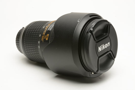 Nikon AF-S Nikkor 24-70mm f2.8E ED VR N zoom lens, USA Version, hood+caps