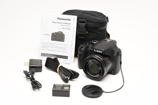 Panasonic Lumix DC-FZ80 18.1MP Digital Point&Shoot camera, 4K, case+manual