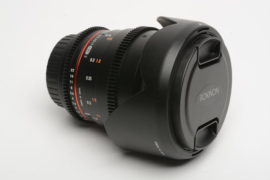 Rokinon 24mm T1.5 ED AS IF UMC II Cine DS Lens for Canon EF Mount #DS24M-C Mint-