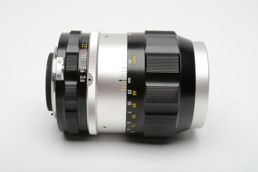 Nikon Nikkor-Q 135mm f3.5 Non-AI portrait lens, clean & sharp, Hood, Boxed