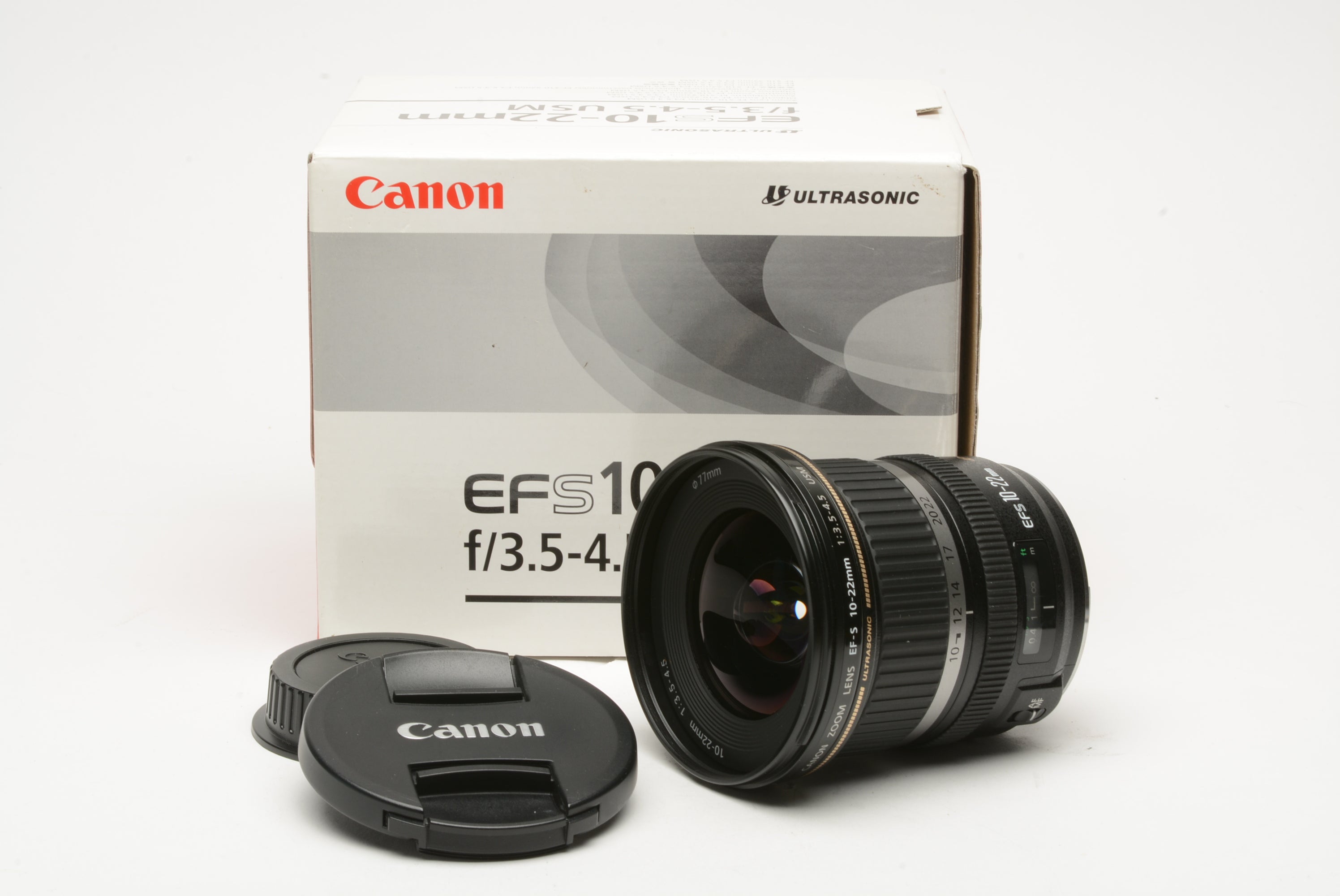 EXC+++ CANON EF-S 10-22mm f3.5-4.5 L LENS, CAPS, TESTED, CLEAN AND