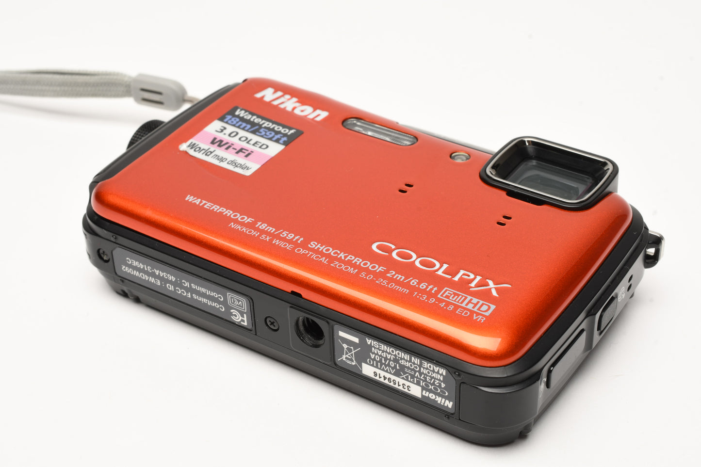 Nikon Coolpix AW110 16MP Digital Point&Shoot Camera Orange Waterproof, Great!