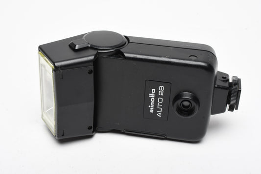 Minolta Auto 28 electronic flash, tested, w/Case