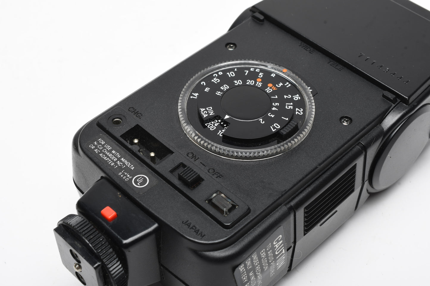 Minolta Auto 28 electronic flash, tested, w/Case
