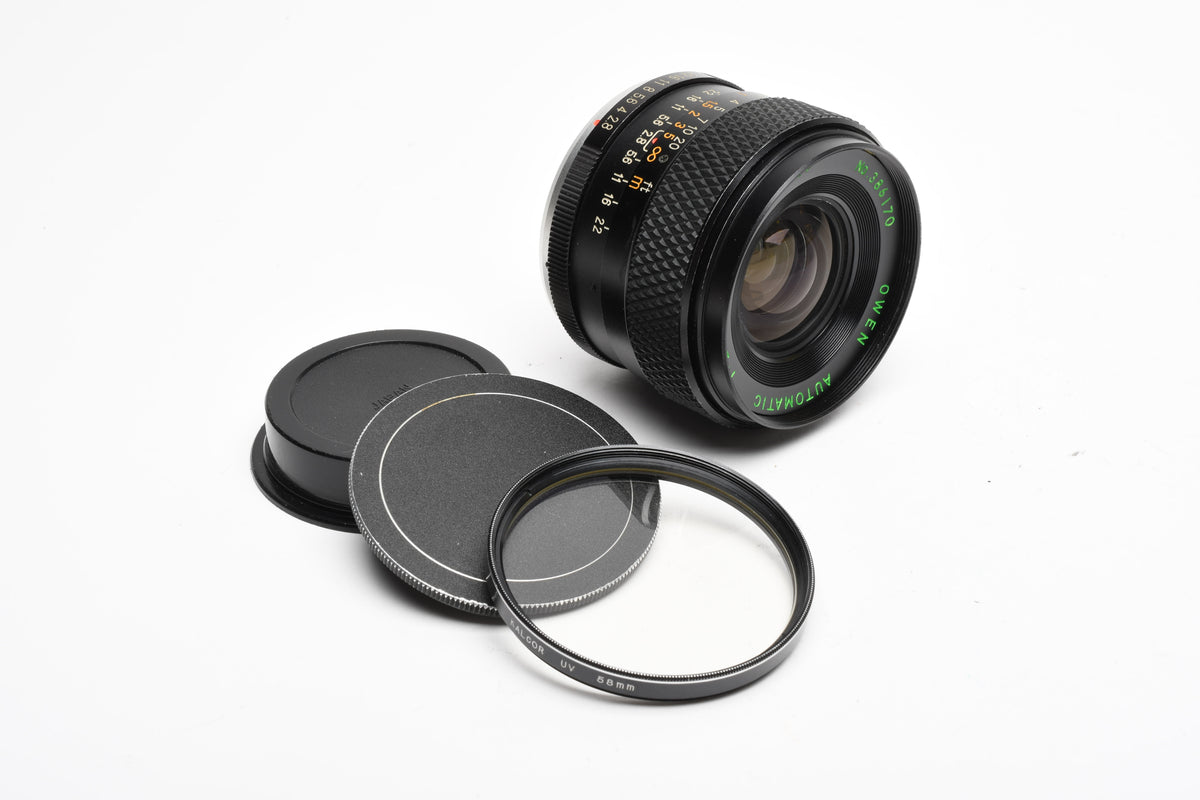 Owen Automatic 28mm F2.8 Wide Angle Lens for Pentax PK Mount w/Caps and UV Filter Nice!