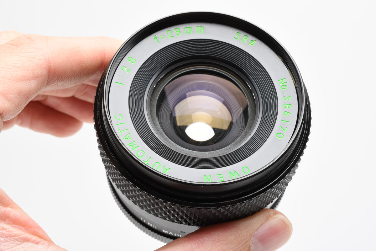 Owen Automatic 28mm F2.8 Wide Angle Lens for Pentax PK Mount w/Caps and UV Filter Nice!