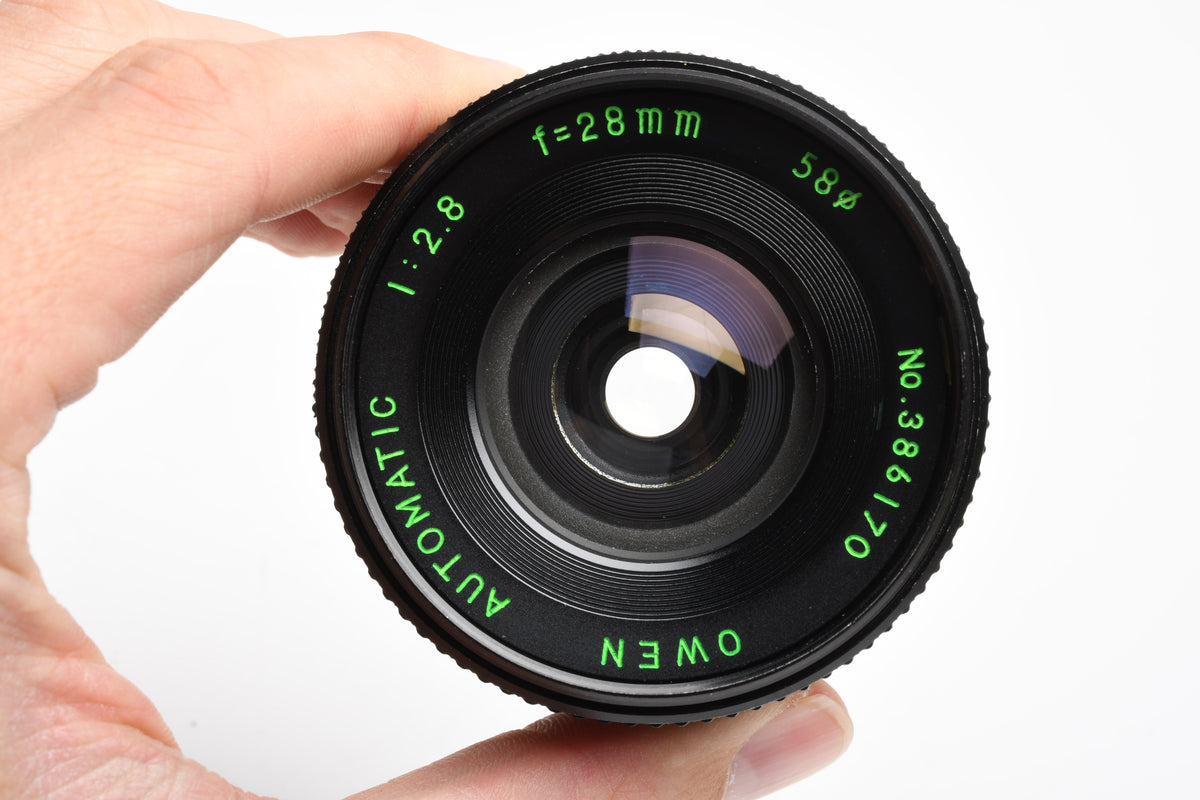 Owen Automatic 28mm F2.8 Wide Angle Lens for Pentax PK Mount w/Caps and UV Filter Nice!