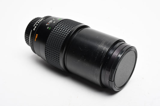 Minolta MC Rokkor-X 200mm f3.5 MD mount prime lens, caps, clean +Sky