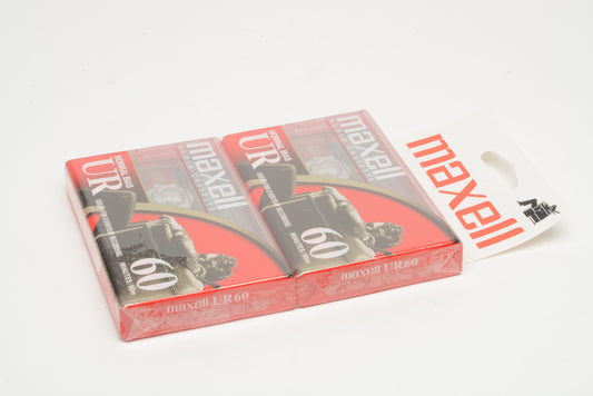 2X Maxell UR60 Audio tapes - New - Sealed