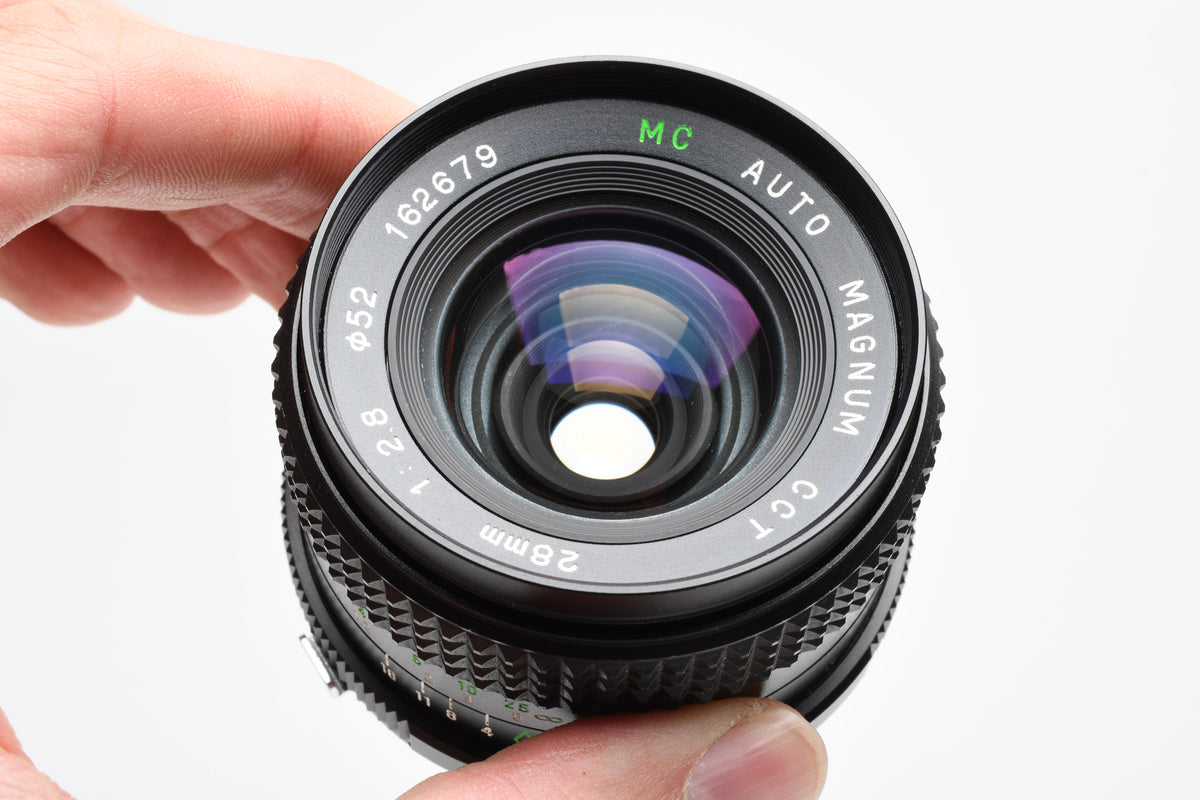 Magnum MC Auto CCT 28mm F2.8 Wide Angle Lens for Pentax PK Mount w/Caps and UV Filter, Nice!
