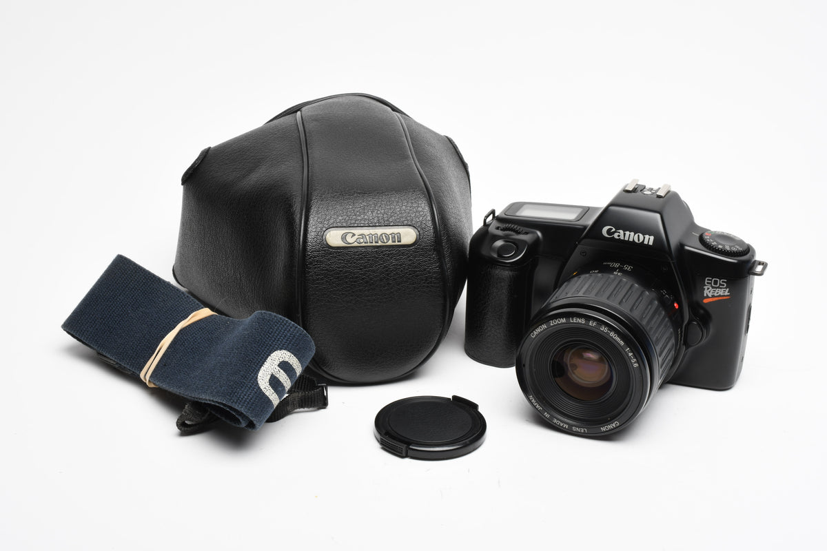 Canon EOS Rebel 35mm SLR EF 35-80mm F4-5.6, strap+case, Great!