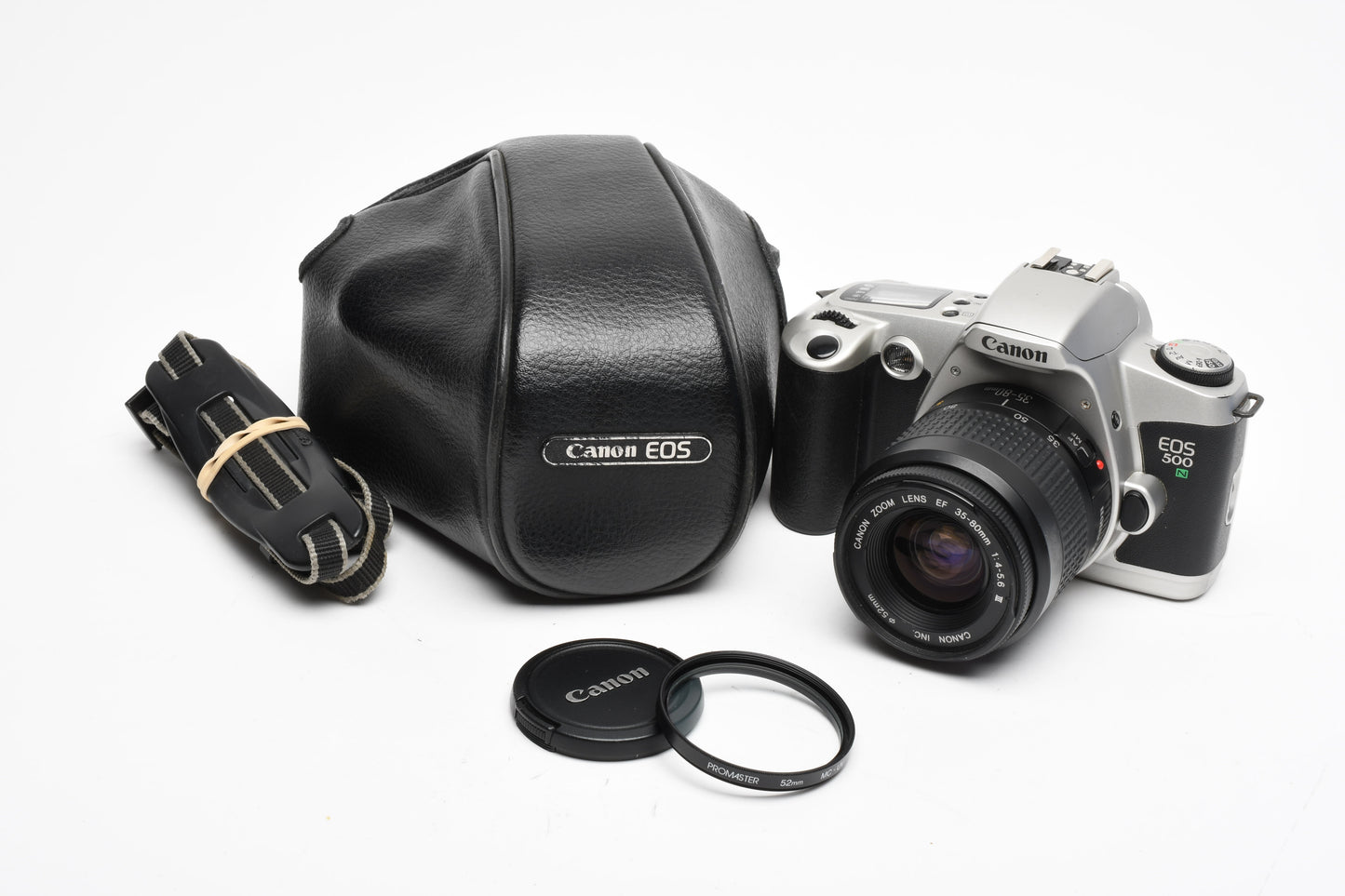 Canon EOS Rebel G 500N 35mm SLR w/EF 35-80mm f4-5.6 III lens, Case, strap