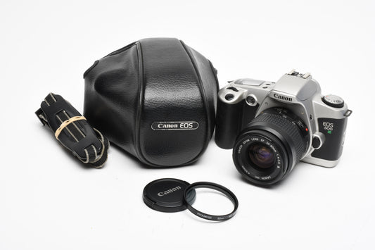 Canon EOS Rebel G 500N 35mm SLR w/EF 35-80mm f4-5.6 III lens, Case, strap
