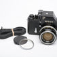 Nikon F Photomic Black body w/Nikkor-S 50mm f1.4 lens, UV, cap, strap, New seals, Nice!