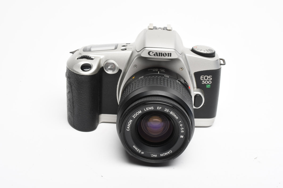 Canon EOS Rebel G 500N 35mm SLR w/EF 35-80mm f4-5.6 III lens, Case, strap