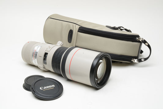 Canon EF 400mm f5.6L USM Telephoto lens, collar, case, caps, Sharp!