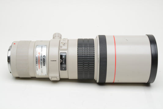 Canon EF 400mm f5.6L USM Telephoto lens, collar, case, caps, Sharp!