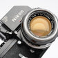 Nikon F Photomic Black body w/Nikkor-S 50mm f1.4 lens, UV, cap, strap, New seals, Nice!