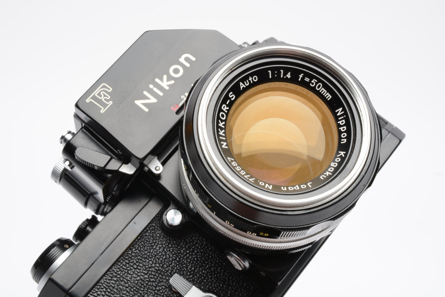 Nikon F Photomic Black body w/Nikkor-S 50mm f1.4 lens, UV, cap, strap, New seals, Nice!