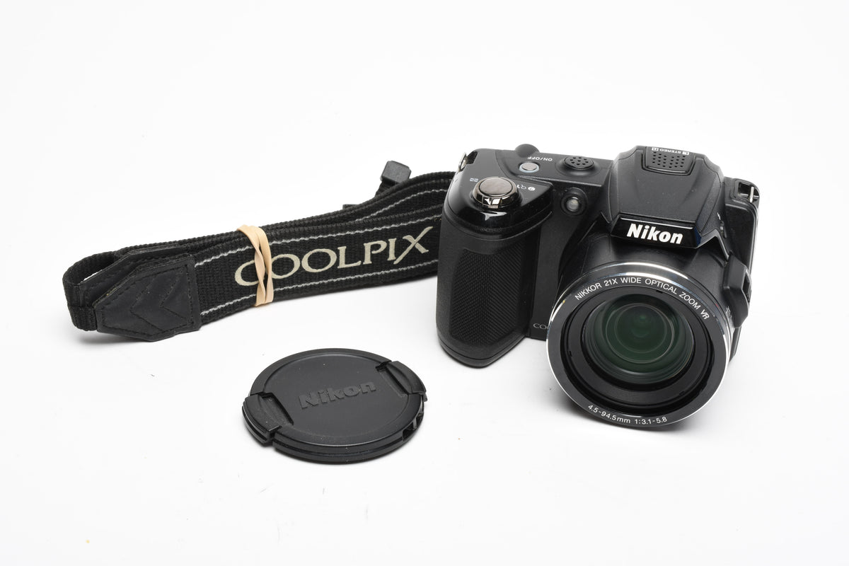 Nikon Coolpix L120 14.1MP Digital Point&Shoot strap+cap, Clean