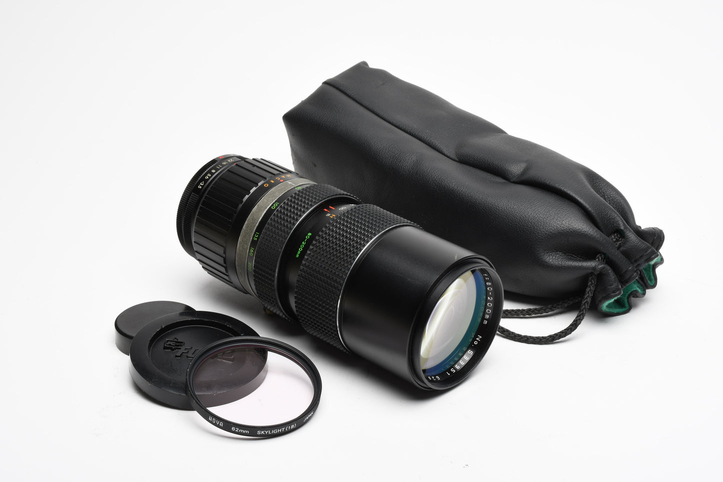 Focal 80-200mm f3.5 Telephoto zoom lens for M42 Mount + Collar, Pouch, UV, Good!