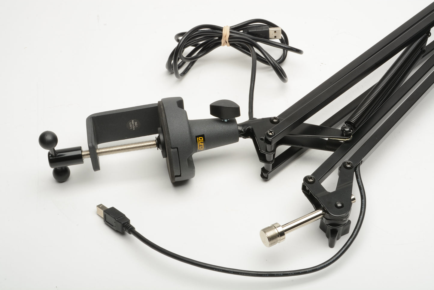 Auray BAI-2U 2-Section Broadcast Arm w/Internal Springs & Integrated USB Cable + Clamp
