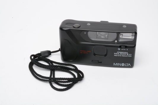 Minolta Freedom Holiday II QD 35mm Point&Shoot Camera, Test, clean!