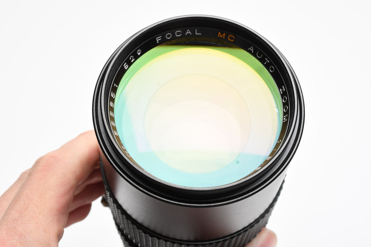 Focal 80-200mm f3.5 Telephoto zoom lens for M42 Mount + Collar, Pouch, UV, Good!