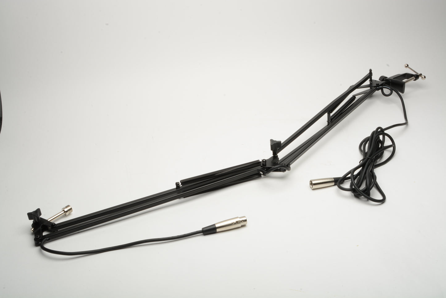 2-Section Broadcast Arm w/Internal Springs & Integrated low noise mic cable + Clamp