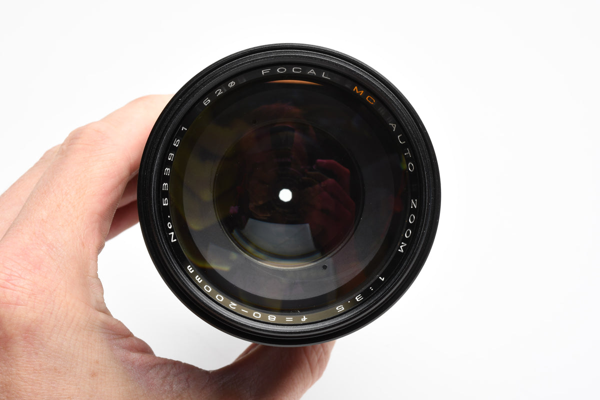 Focal 80-200mm f3.5 Telephoto zoom lens for M42 Mount + Collar, Pouch, UV, Good!