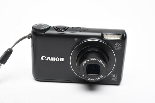 Canon Powershot A2200 14.1MP Digital Point&Shoot (Black), Batt+charger+SD Tested