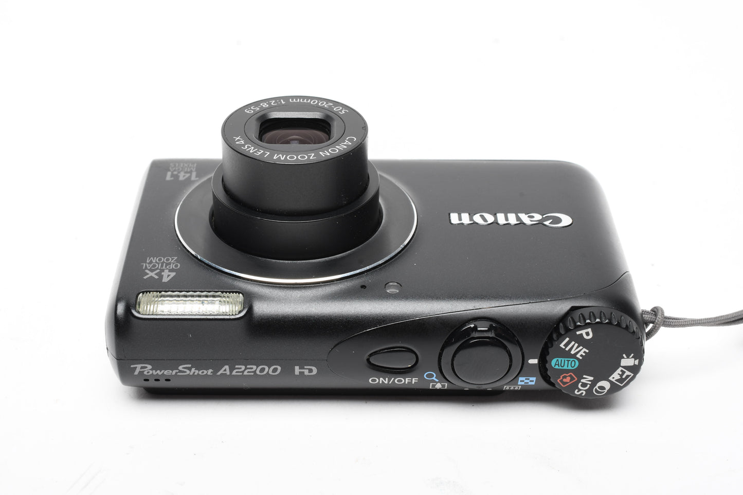 Canon Powershot A2200 14.1MP Digital Point&Shoot (Black), Batt+charger+SD Tested