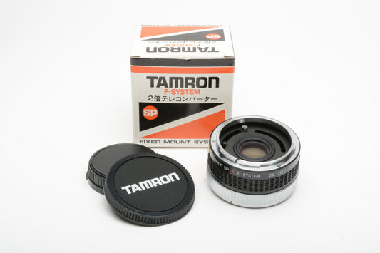 Tamron SP F System 2X Teleconverter Canon FD Mount, Caps, Box