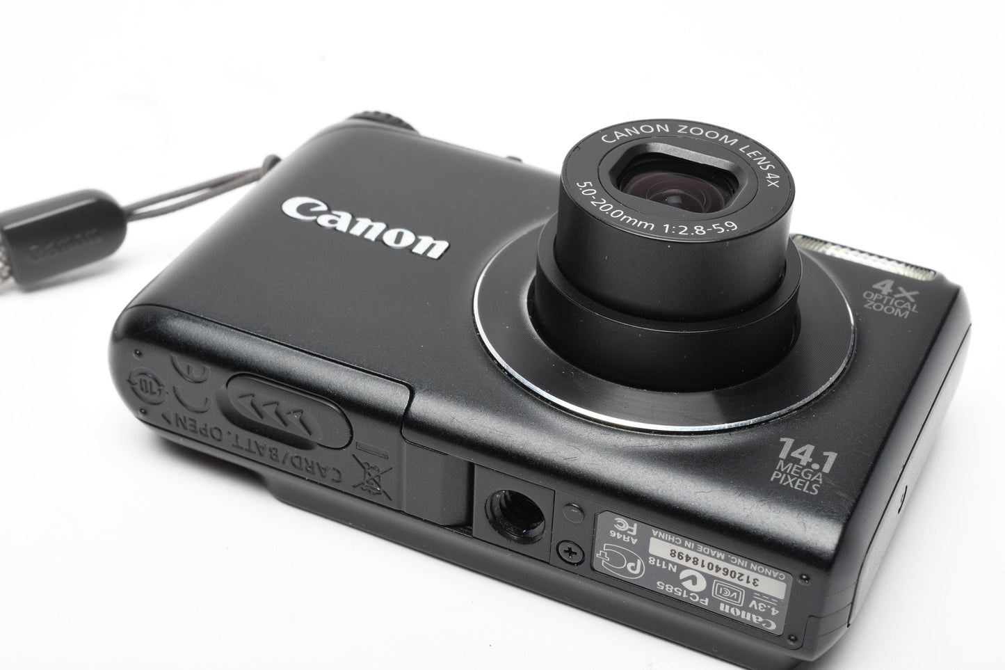 Canon Powershot A2200 14.1MP Digital Point&Shoot (Black), Batt+charger+SD Tested