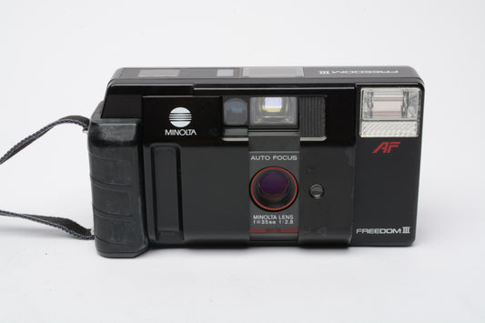 Minolta Freedom III 35mm Point&Shoot camera w/35mm f2.8, tested, Nice!