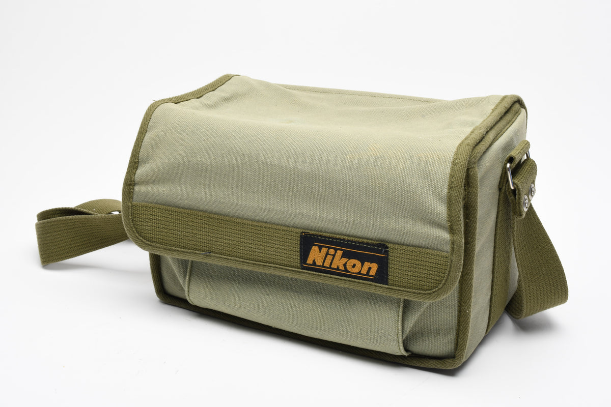 Nikon canvas shoulder bag w/Velcro flap, Nice and clean, Vintage, Unique look