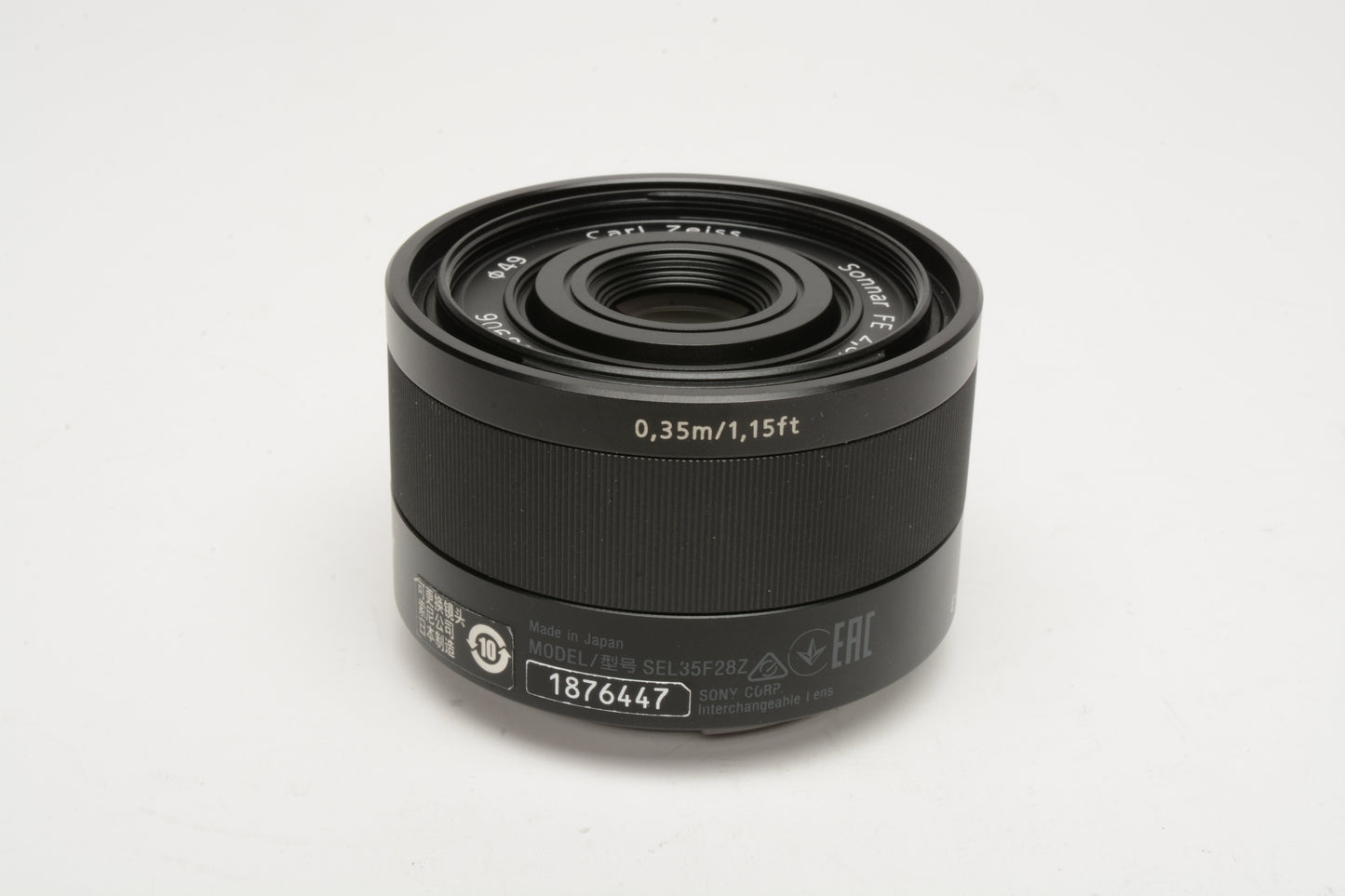 Sony FE 35mm f2.8 Sonnar T* ZA lens, hood+caps, Boxed, Mint-