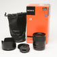 Sony FE 55mm f1.8 Sonnar T* ZA lens, hood+caps, Boxed, Mint-