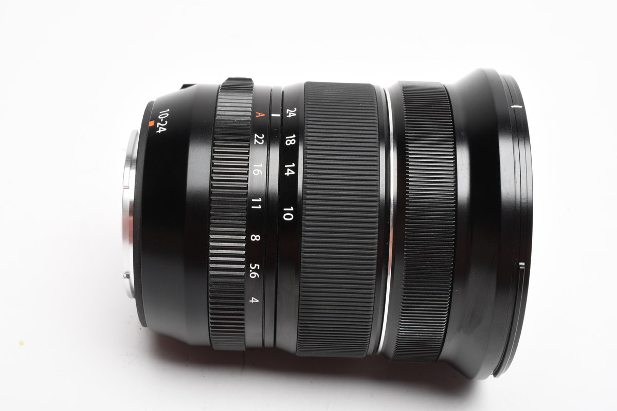 Fujifilm Fujinon XF 10-24mm f4 R OIS WR Super EBC Lens w/Caps and hood, Great!