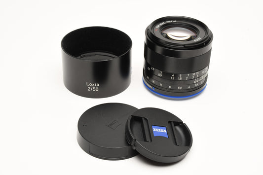 Carl Zeiss Loxia 50mm F2 T* for SONY E mount, Caps+Hood, Great!